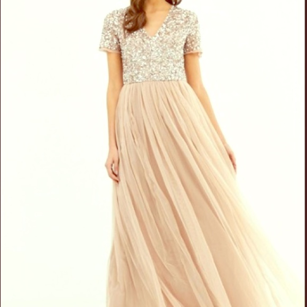 ASOS Maya Bridesmaid V neck Maxi tulle dress